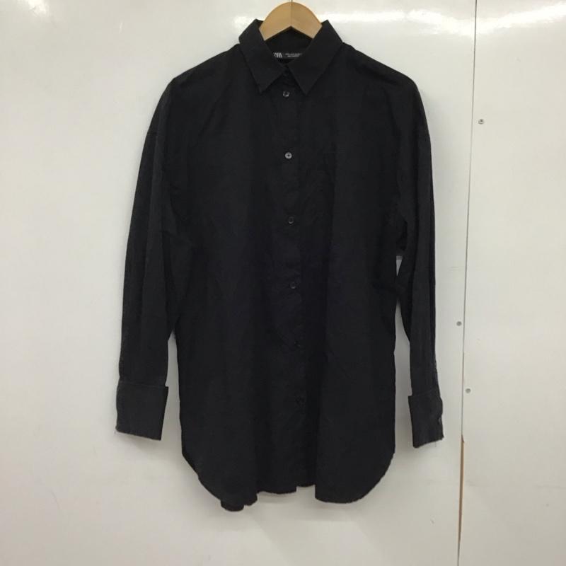 ザラ ZARA シャツ、ブラウス 長袖 長袖シャツ 無地シャツ カラーシャツ S 無地 黒 / ブラック / black レディース USED 古着 中古 10151403