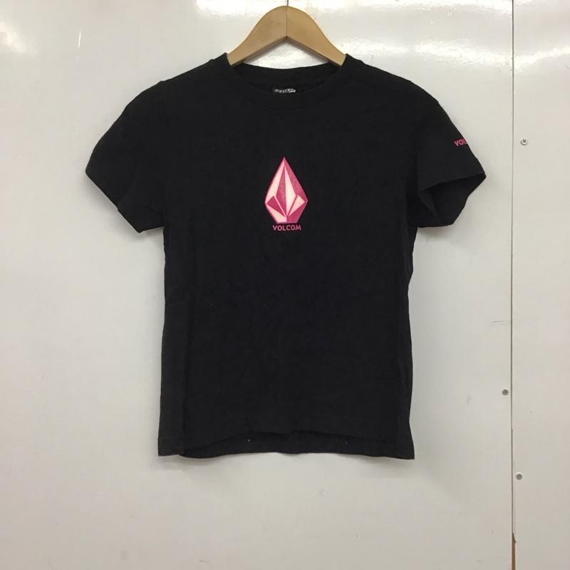 ボルコム VOLCOM Tシャツ 半袖 半袖カットソー プリントTシャツ クルーネックカットソー S プリント 黒 / ブラック / black レディース USED 古着 中古 10151404