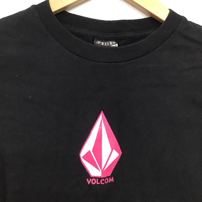 ボルコム VOLCOM Tシャツ 半袖 半袖カットソー プリントTシャツ クルーネックカットソー S プリント 黒 / ブラック / black レディース USED 古着 中古 10151404