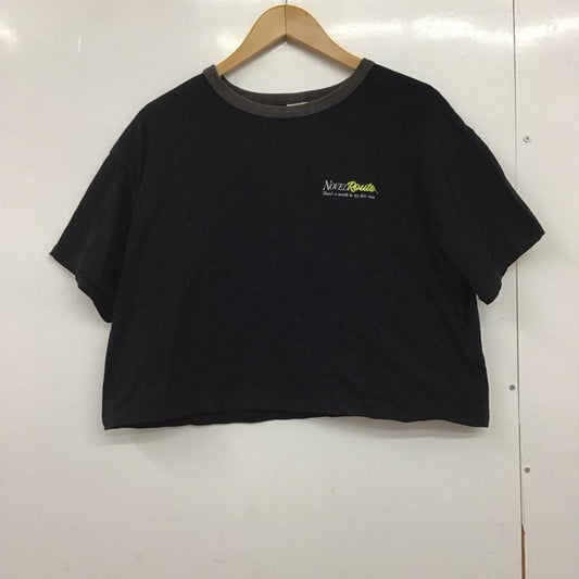 ニコアンド niko and... Tシャツ 半袖 半袖カットソー プリントTシャツ クルーネックカットソー M ロゴ、文字 黒 / ブラック / black レディース USED 古着 中古 10151406