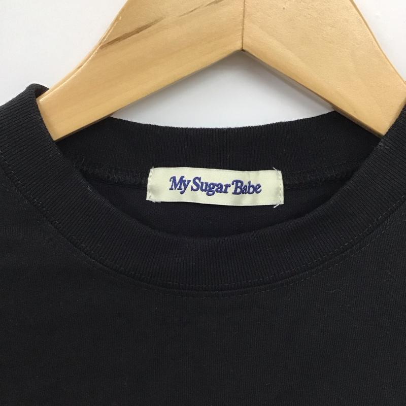 マイシュガーベイブ My Sugar Babe Tシャツ 半袖 半袖カットソー プリントTシャツ クルーネックカットソー S 無地 黒 / ブラック / black レディース USED 古着 中古 10151413