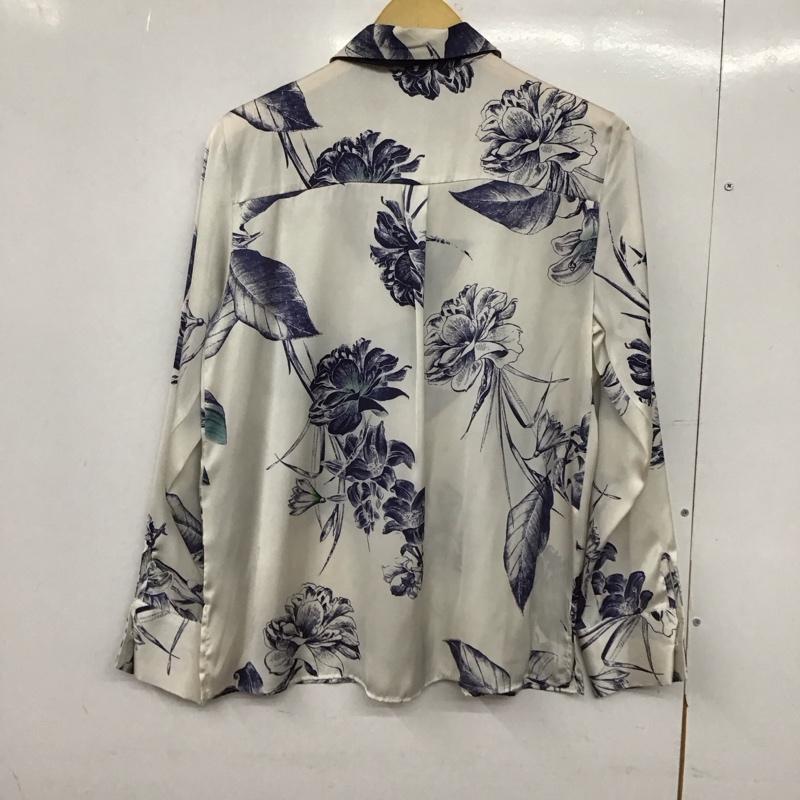 ザラ ZARA シャツ、ブラウス 長袖 長袖シャツ プリントシャツ カラーシャツ M 総柄 白 / ホワイト / white レディース USED 古着 中古 10151415