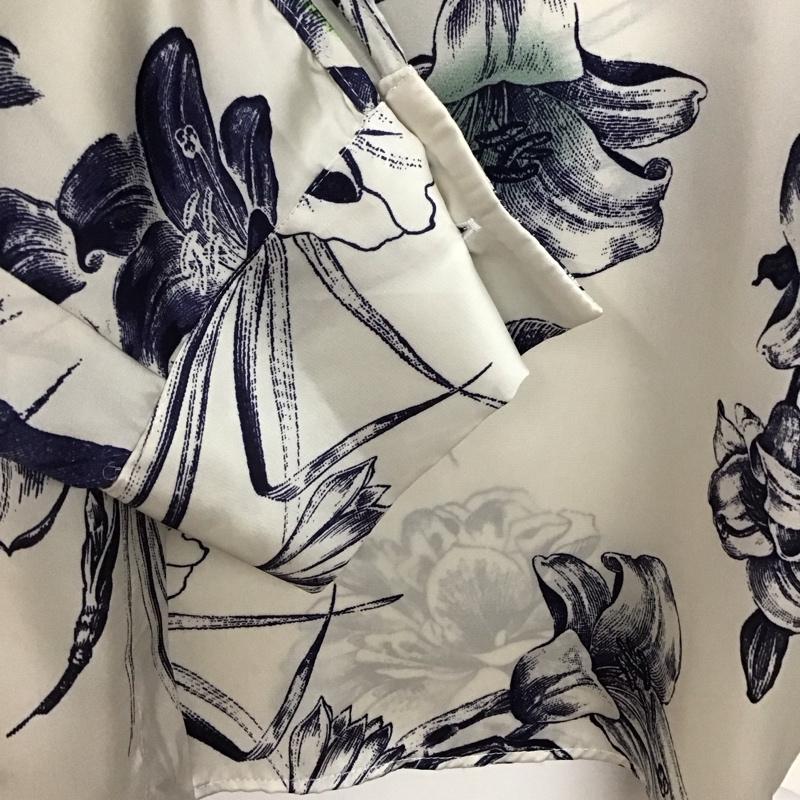 ザラ ZARA シャツ、ブラウス 長袖 長袖シャツ プリントシャツ カラーシャツ M 総柄 白 / ホワイト / white レディース USED 古着 中古 10151415