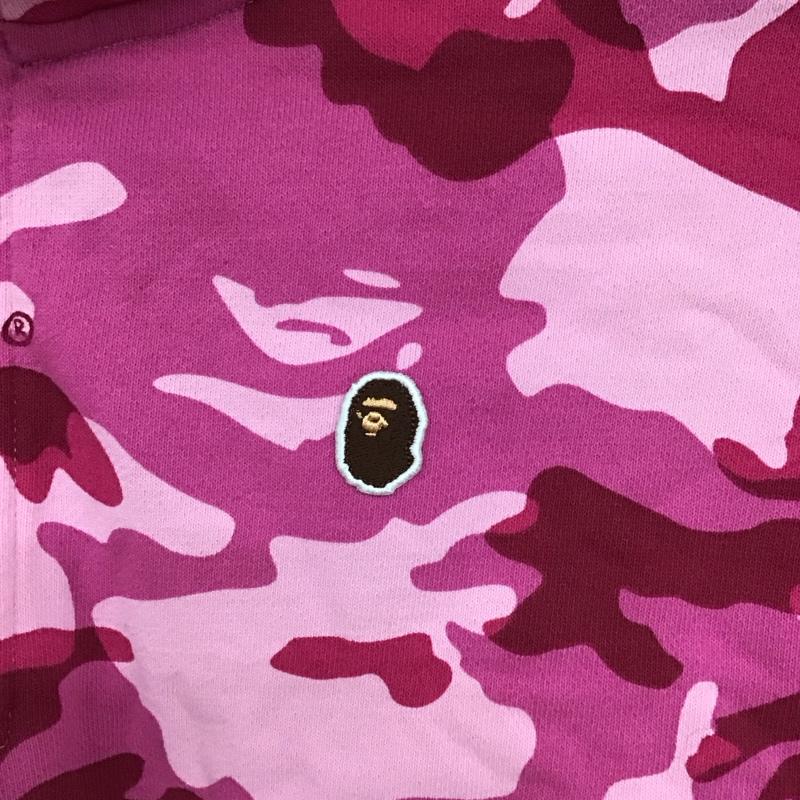 アベイシングエイプ A BATHING APE トレーナー 長袖 長袖トレーナー スウェット ジップアップネック プルオーバー S カモフラージュ柄・迷彩 桃 / ピンク / pink レディース USED 古着 中古 10151425