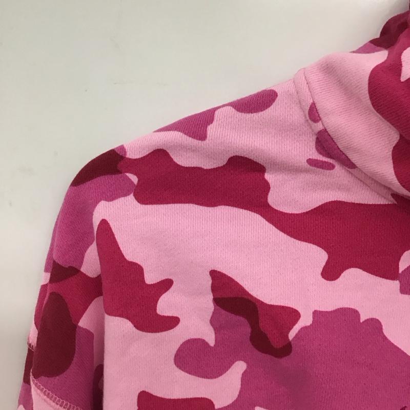 アベイシングエイプ A BATHING APE トレーナー 長袖 長袖トレーナー スウェット ジップアップネック プルオーバー S カモフラージュ柄・迷彩 桃 / ピンク / pink レディース USED 古着 中古 10151425