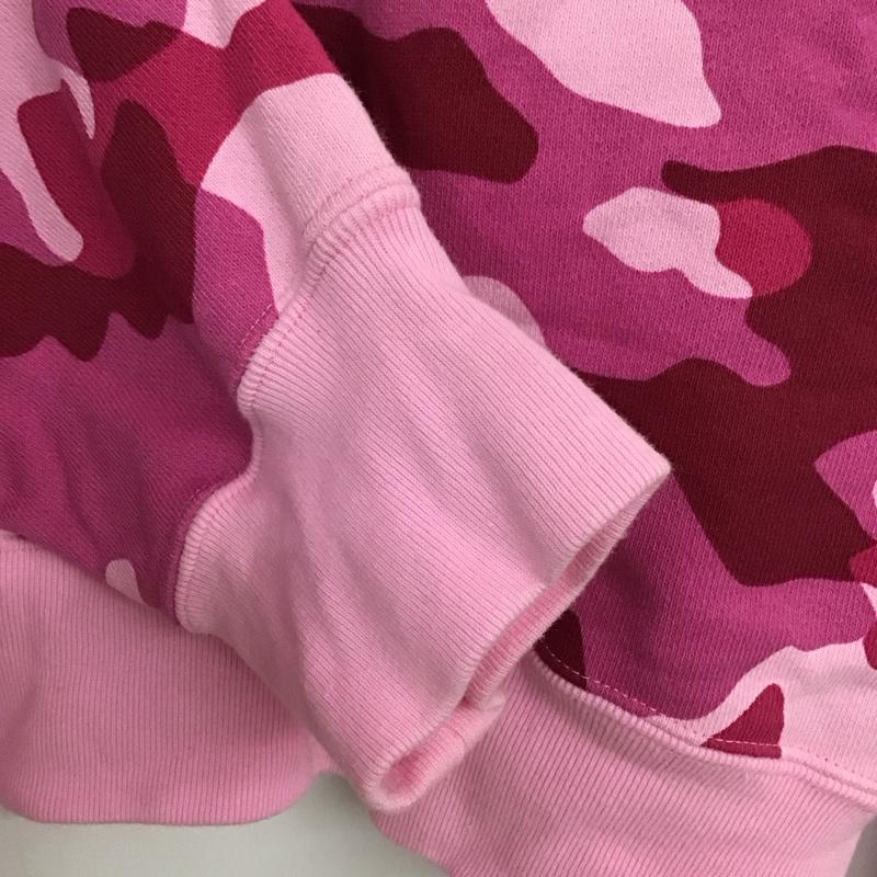 アベイシングエイプ A BATHING APE トレーナー 長袖 長袖トレーナー スウェット ジップアップネック プルオーバー S カモフラージュ柄・迷彩 桃 / ピンク / pink レディース USED 古着 中古 10151425