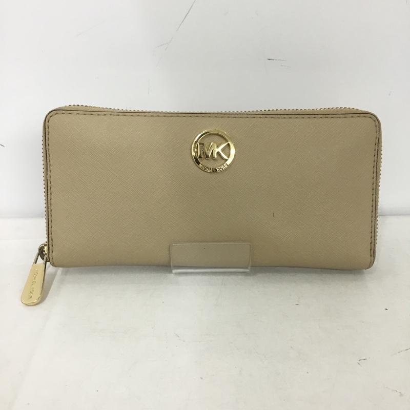 マイケルコース MICHAEL KORS 財布 長財布 35H3GGTVZ3L ラウンドファスナー ロゴ、文字 ベージュ / ベージュ / beige レディース USED 古着 中古 10151442