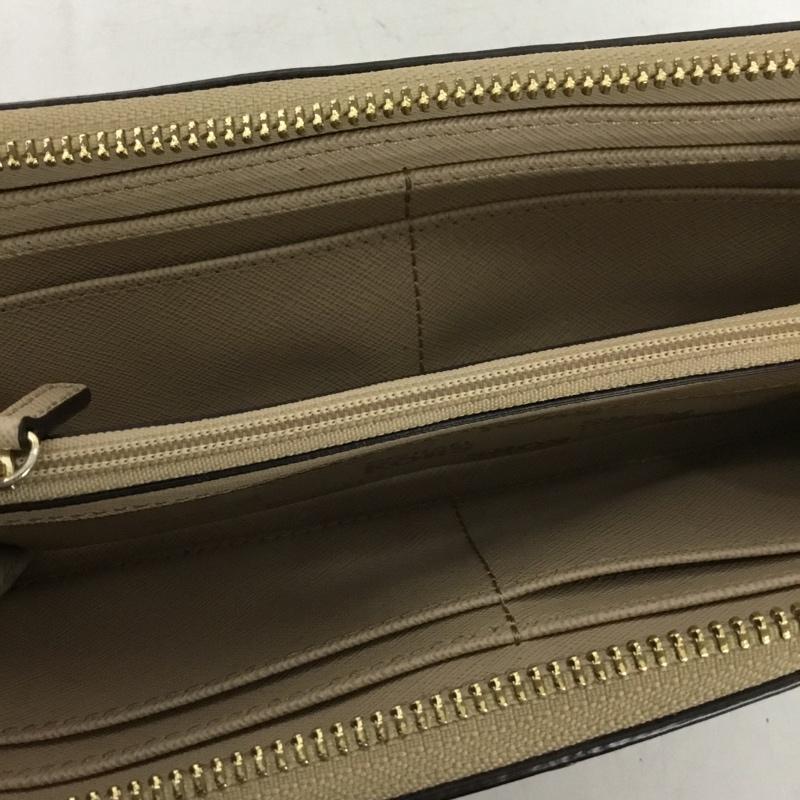 マイケルコース MICHAEL KORS 財布 長財布 35H3GGTVZ3L ラウンドファスナー ロゴ、文字 ベージュ / ベージュ / beige レディース USED 古着 中古 10151442