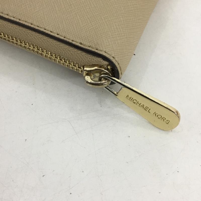 マイケルコース MICHAEL KORS 財布 長財布 35H3GGTVZ3L ラウンドファスナー ロゴ、文字 ベージュ / ベージュ / beige レディース USED 古着 中古 10151442