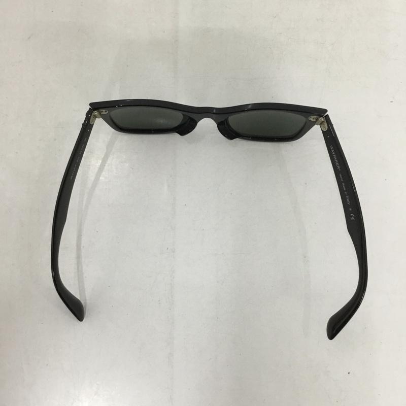 レイバン Ray-Ban めがね・サングラス サングラス RB2140-F ORIGINAL WAYFARER CLASSIC ケース付き グリーンレンズ ロゴ、文字 黒 / ブラック / black メンズ USED 古着 中古 10151444