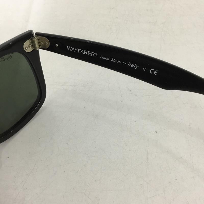 レイバン Ray-Ban めがね・サングラス サングラス RB2140-F ORIGINAL WAYFARER CLASSIC ケース付き グリーンレンズ ロゴ、文字 黒 / ブラック / black メンズ USED 古着 中古 10151444