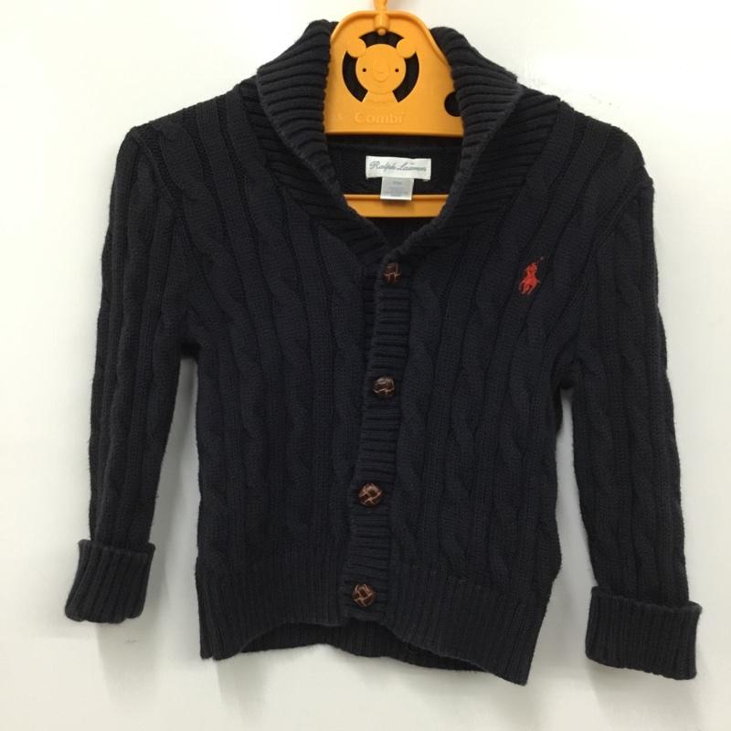 ラルフローレン RALPHLAUREN カーディガン 長袖 コットン ベビー 12M 襟付き ケーブル編み ワンポイント 紺 / ネイビー / navy ガールズ USED 古着 中古 10151454