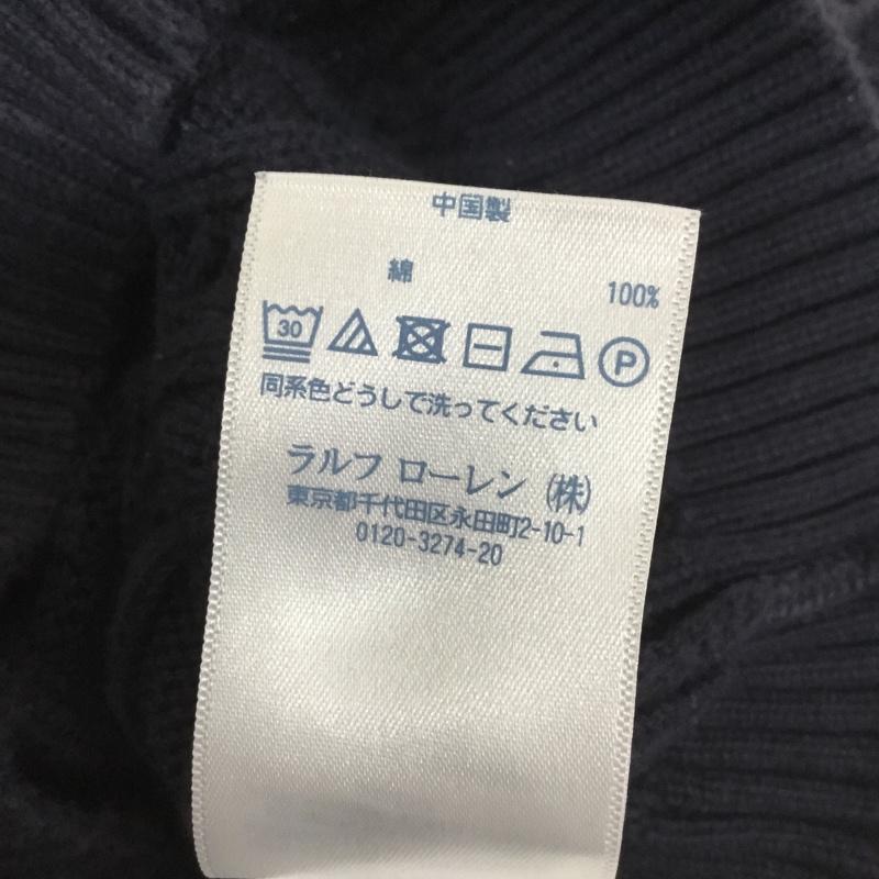 ラルフローレン RALPHLAUREN カーディガン 長袖 コットン ベビー 12M 襟付き ケーブル編み ワンポイント 紺 / ネイビー / navy ガールズ USED 古着 中古 10151454