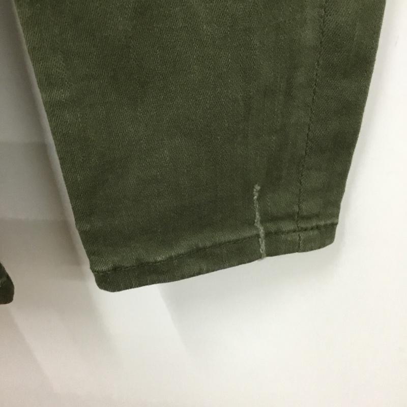 ザラ ZARA パンツ デニム、ジーンズ 9123 045 505 ストレッチ スキニー EU32 ダメージ加工 カーキ / カーキ / khaki レディース USED 古着 中古 10151456