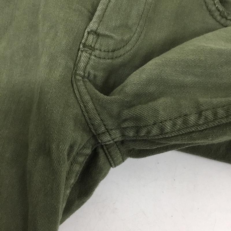 ザラ ZARA パンツ デニム、ジーンズ 9123 045 505 ストレッチ スキニー EU32 ダメージ加工 カーキ / カーキ / khaki レディース USED 古着 中古 10151456
