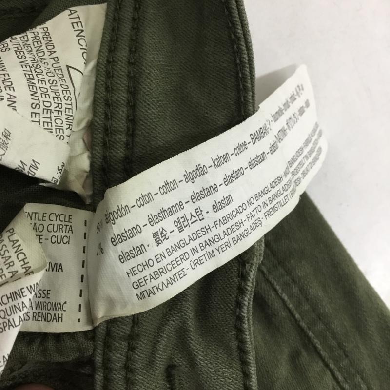 ザラ ZARA パンツ デニム、ジーンズ 9123 045 505 ストレッチ スキニー EU32 ダメージ加工 カーキ / カーキ / khaki レディース USED 古着 中古 10151456