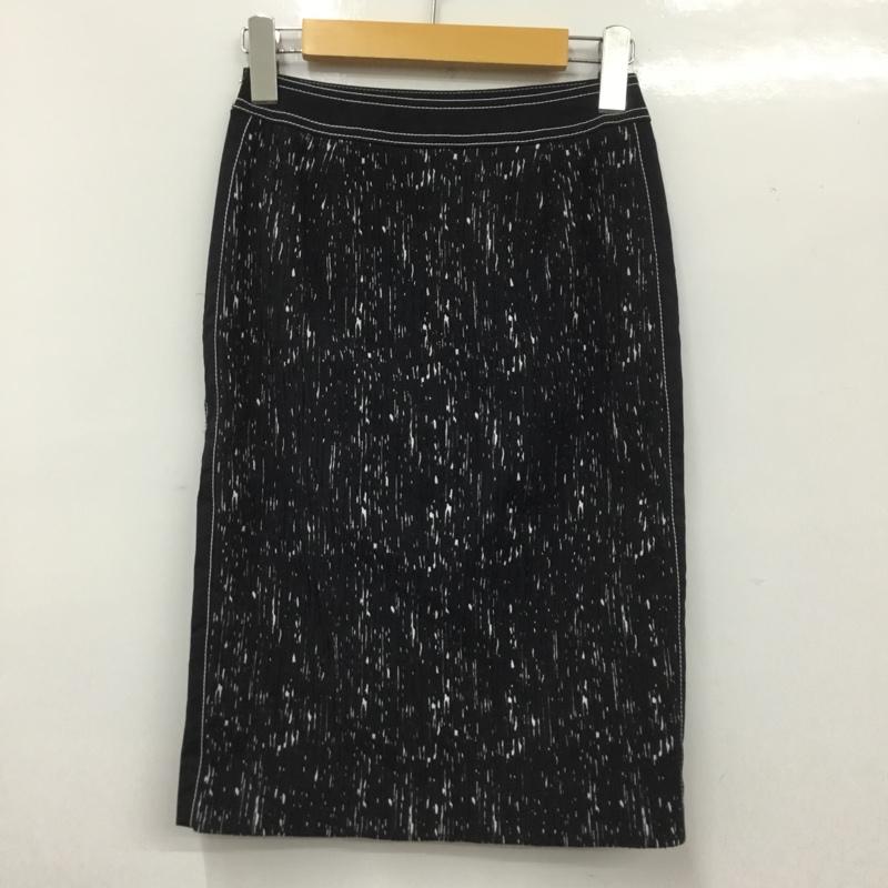 ボス BOSS スカート ひざ丈スカート UK4 プリーツ タイト  紺 / ネイビー / navy X 白 / ホワイト / white レディース USED 古着 中古 10151459