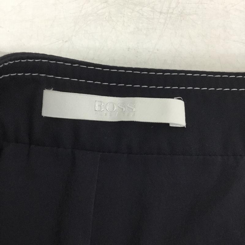 ボス BOSS スカート ひざ丈スカート UK4 プリーツ タイト  紺 / ネイビー / navy X 白 / ホワイト / white レディース USED 古着 中古 10151459