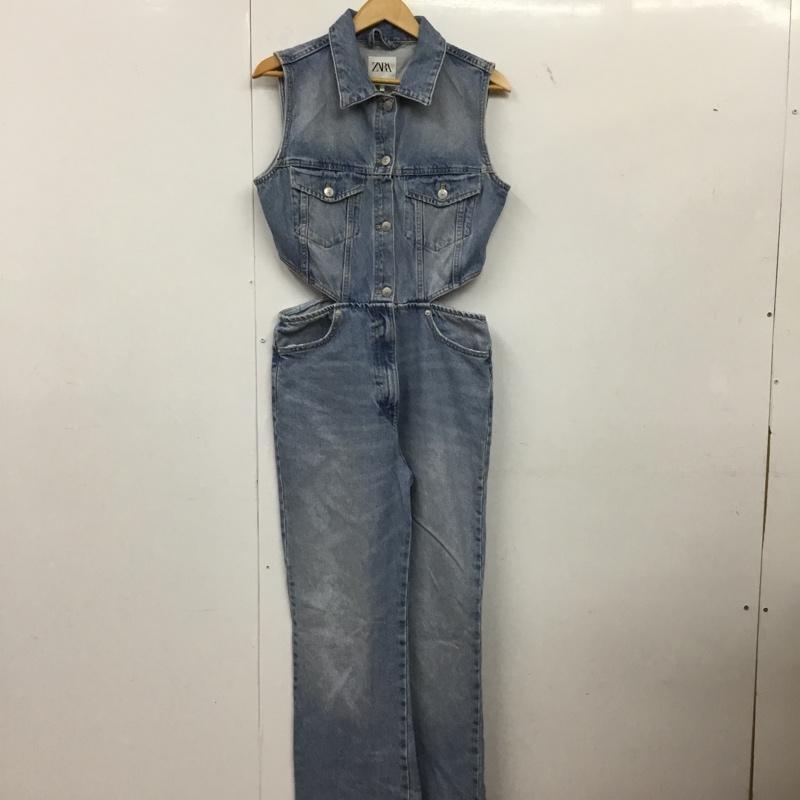 ザラ ZARA ワンピース・ドレス・オールインワン ワンピース・ドレス・オールインワン 8197 257 406 デニムジャンプスーツ オールインワン ノースリーブ フルレングス M 無地 水色 / ライトブルー / レディース USED 古着 中古 10151463
