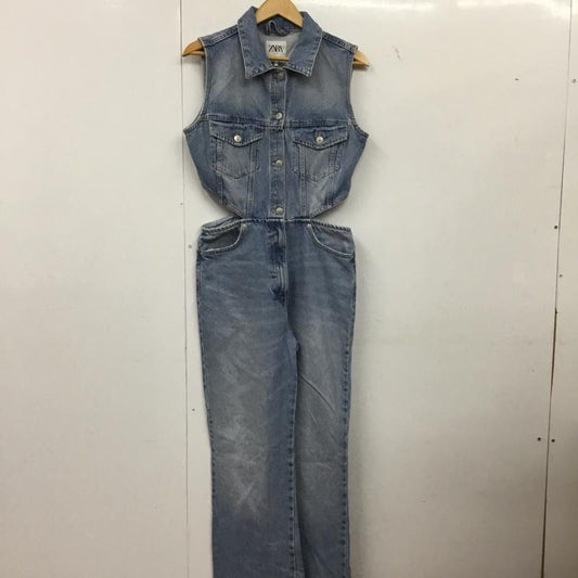 ザラ ZARA ワンピース・ドレス・オールインワン ワンピース・ドレス・オールインワン 8197 257 406 デニムジャンプスーツ オールインワン ノースリーブ フルレングス M 無地 水色 / ライトブルー / レディース USED 古着 中古 10151463
