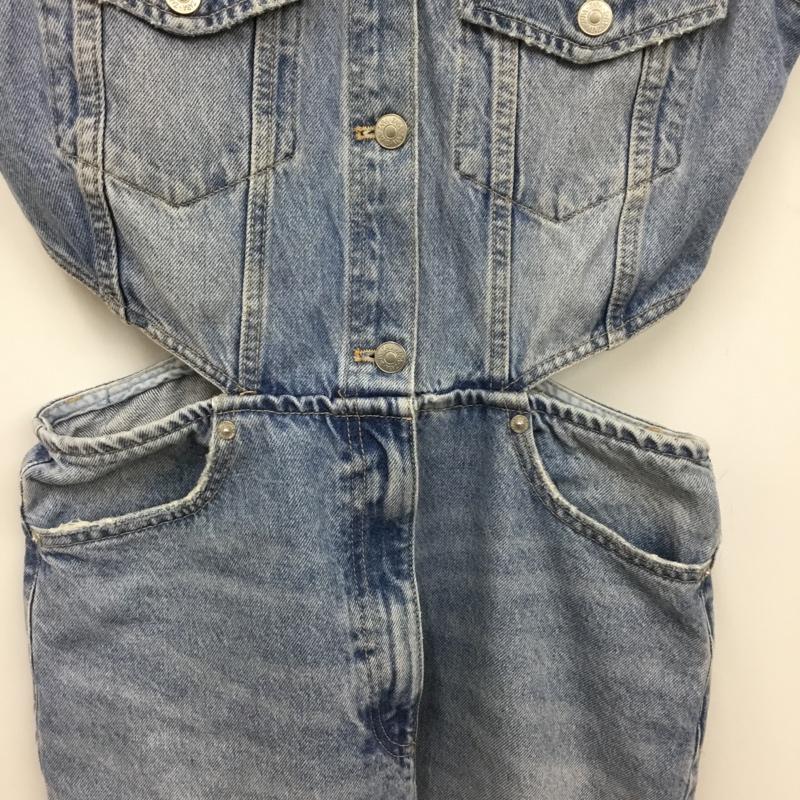 ザラ ZARA ワンピース・ドレス・オールインワン ワンピース・ドレス・オールインワン 8197 257 406 デニムジャンプスーツ オールインワン ノースリーブ フルレングス M 無地 水色 / ライトブルー / レディース USED 古着 中古 10151463