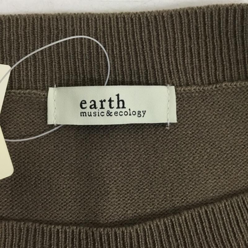 アースミュージックアンドエコロジー earth music&ecology ワンピース ロングスカート 1C28L2H0100 2点ショートニットプルオーバーキャミワンピース タグ付き FREE 無地 茶 / ブラウン / brown レディース USED 古着 中古 10151465