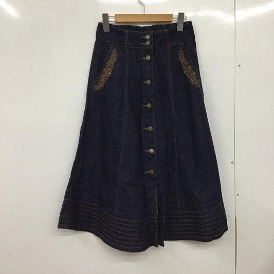 アクシーズファム axes femme スカート ロングスカート デニム 刺繍 M レディース USED 古着 中古 10151483