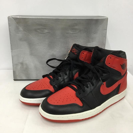 ナイキ NIKE スニーカー スニーカー 136066 061 AIR JORDAN 1 RETRO 28cm 箱有 28.0cm ロゴ、文字 黒 / ブラック / black X 赤 / レッド / red メンズ USED 古着 中古 10151514