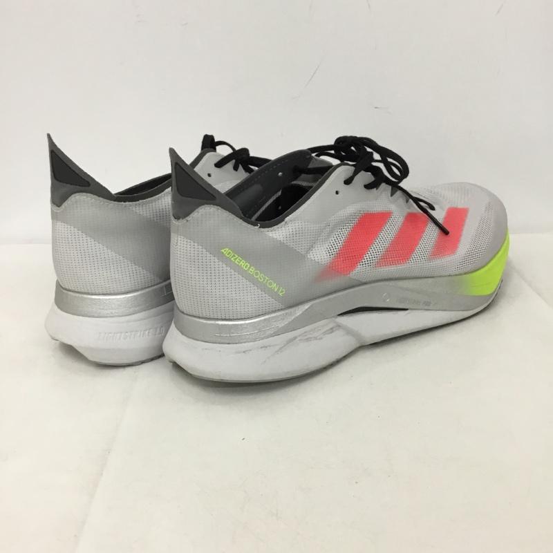 アディダス adidas スニーカー スニーカー JI4472 アディゼロ ボストン 12 ランニングシューズ 30cm 30.0cm ロゴ、文字 灰 / グレー / gray X 赤 / レッド / red X 黄緑 / イエローグリーン / メンズ USED 古着 中古 10151519