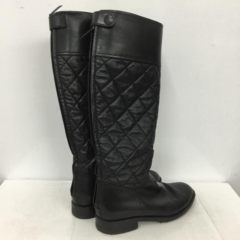 シャネル CHANEL ブーツ ロングブーツ キルティング 38.5 バックファスナー ココマーク 無地 黒 / ブラック / black レディース USED 古着 中古 10151527