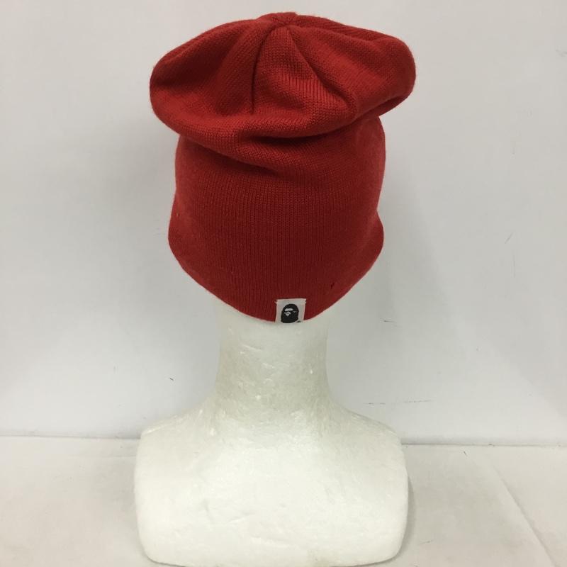 アベイシングエイプ A BATHING APE 帽子 ニット帽 初期 ラインストーン ビーニー  赤 / レッド / red メンズ USED 古着 中古 10151537