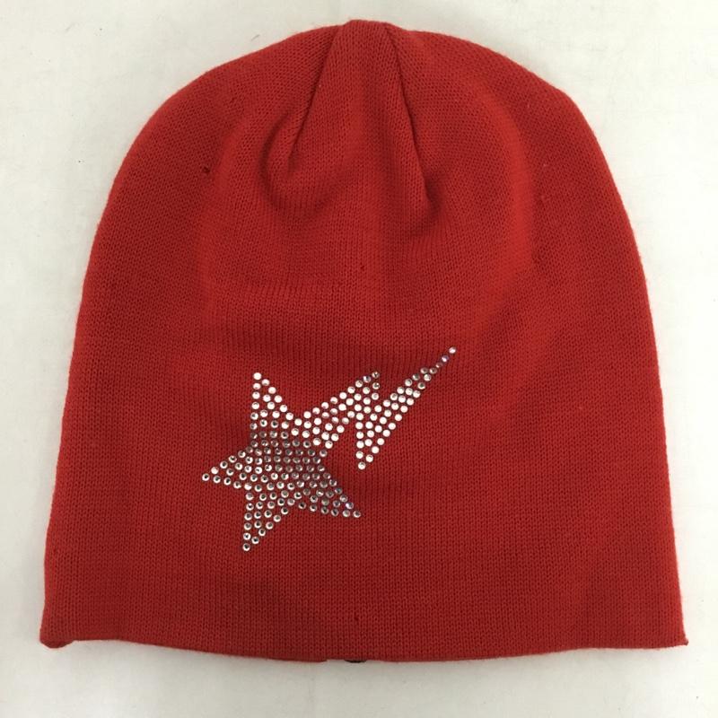アベイシングエイプ A BATHING APE 帽子 ニット帽 初期 ラインストーン ビーニー  赤 / レッド / red メンズ USED 古着 中古 10151537