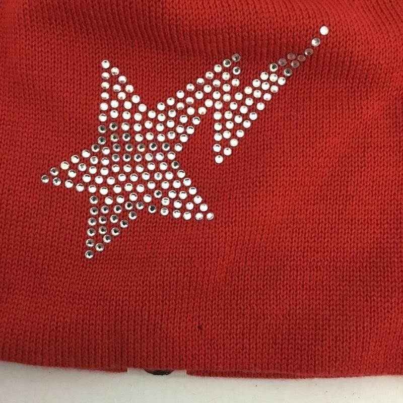 アベイシングエイプ A BATHING APE 帽子 ニット帽 初期 ラインストーン ビーニー  赤 / レッド / red メンズ USED 古着 中古 10151537