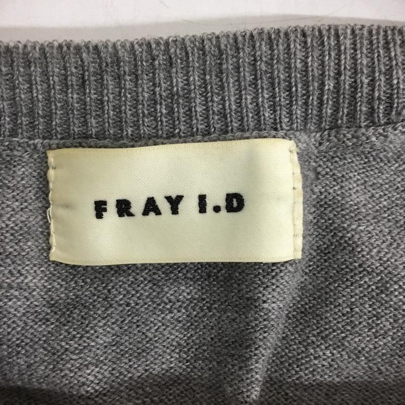 フレイ アイディー FRAY I.D ニット、セーター 長袖 FNTC12128 フリルニットチュニック Vネック FREE 無地 灰 / グレー / gray レディース USED 古着 中古 10151546