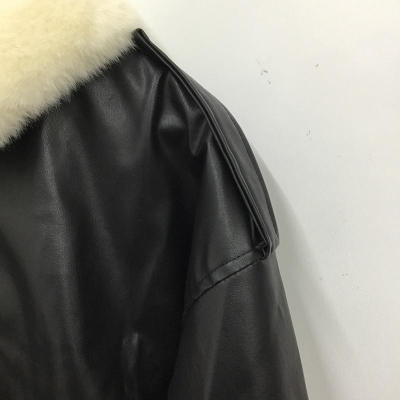 古着 USED ジャケット、上着 ジャケット、ブレザー フェイクレザー TRIFLE FREE 無地 黒 / ブラック / black X 白 / ホワイト / white レディース USED 古着 中古 10151551