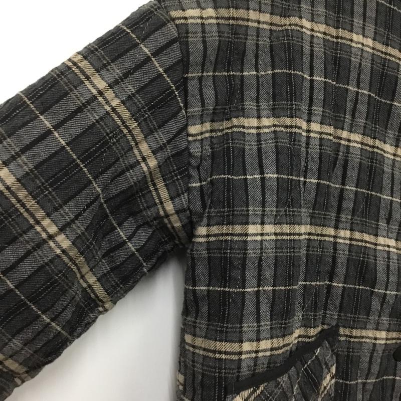 ザラ ZARA ジャケット、上着 ジャケット、ブレザー 8110 157 080 ノーカラー キルティングジャケット M チェック 灰 / グレー / gray X 黒 / ブラック / black X ベージュ / ベージュ / beige レディース USED 古着 中古 10151552