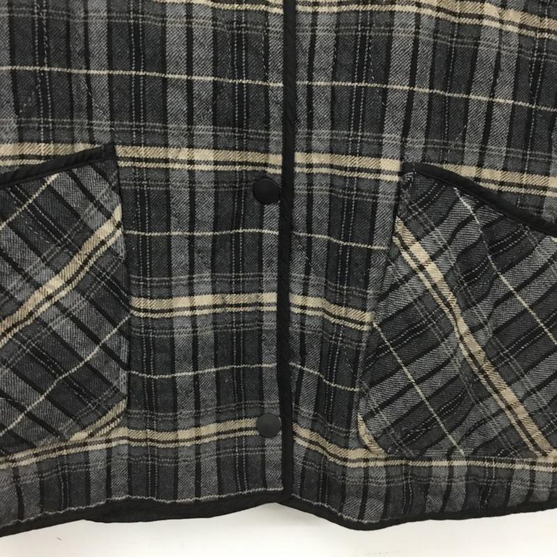 ザラ ZARA ジャケット、上着 ジャケット、ブレザー 8110 157 080 ノーカラー キルティングジャケット M チェック 灰 / グレー / gray X 黒 / ブラック / black X ベージュ / ベージュ / beige レディース USED 古着 中古 10151552