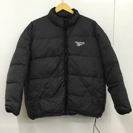 リーボック Reebok ジャケット、上着 ダウンジャケット D-TK1469 リバーシブル フェザー M ロゴ、文字 黒 / ブラック / black X 青 / ブルー / blue メンズ USED 古着 中古 10151559