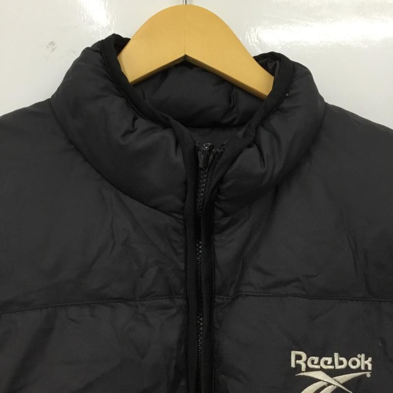 リーボック Reebok ジャケット、上着 ダウンジャケット D-TK1469 リバーシブル フェザー M ロゴ、文字 黒 / ブラック / black X 青 / ブルー / blue メンズ USED 古着 中古 10151559