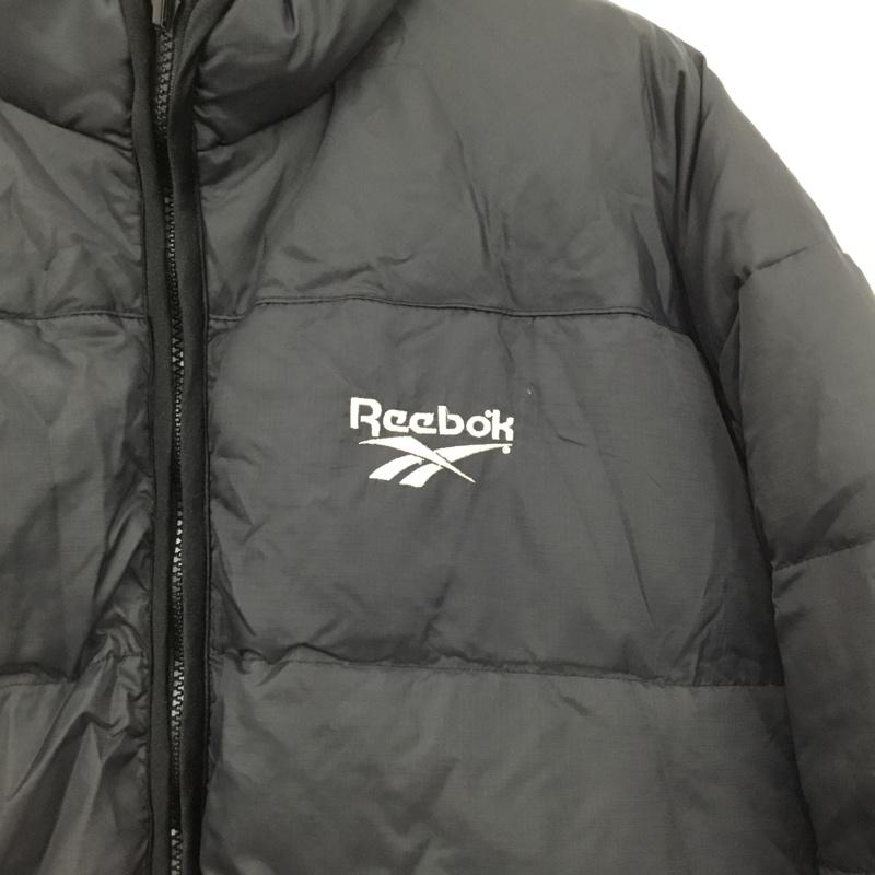 リーボック Reebok ジャケット、上着 ダウンジャケット D-TK1469 リバーシブル フェザー M ロゴ、文字 黒 / ブラック / black X 青 / ブルー / blue メンズ USED 古着 中古 10151559