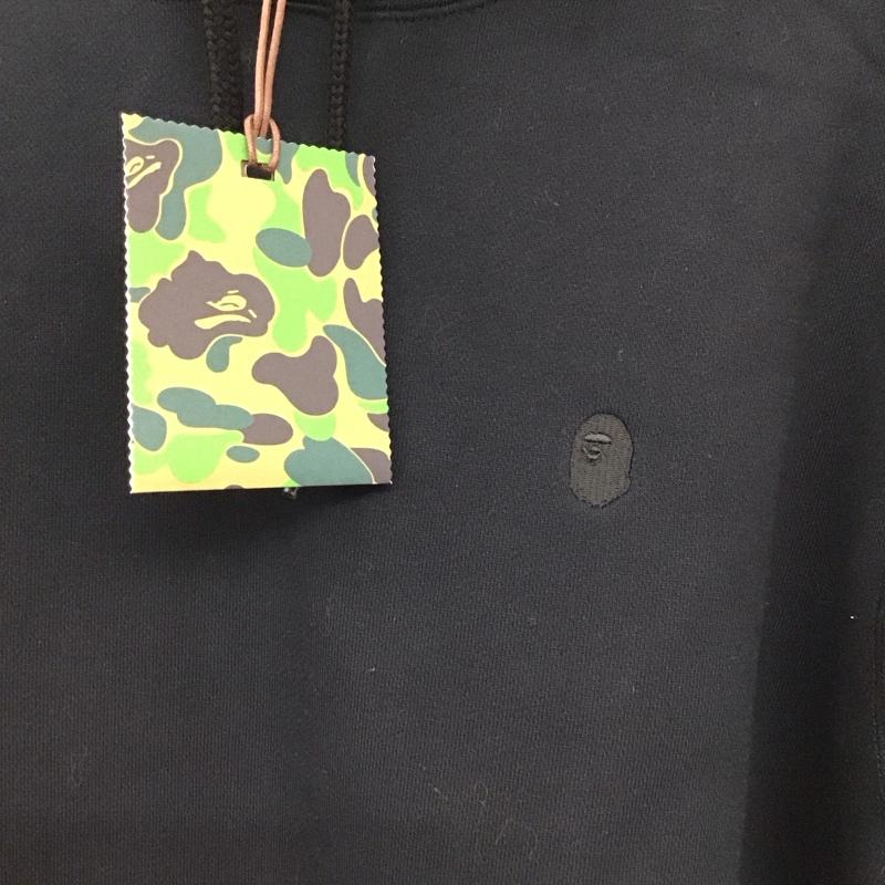 アベイシングエイプ A BATHING APE パーカー 長袖 長袖パーカー プルオーバーパーカー スウェット XXL ロゴ、文字 黒 / ブラック / black メンズ USED 古着 中古 10151562