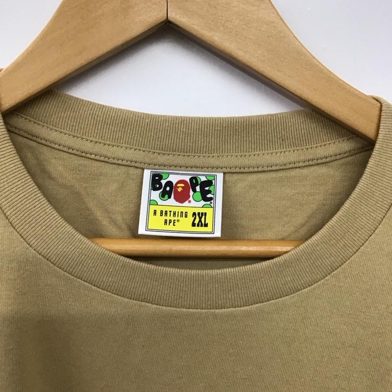 ベイプ BAPE Tシャツ 半袖 半袖カットソー プリントTシャツ クルーネックカットソー XXL ロゴ、文字 ベージュ / ベージュ / beige メンズ USED 古着 中古 10151563