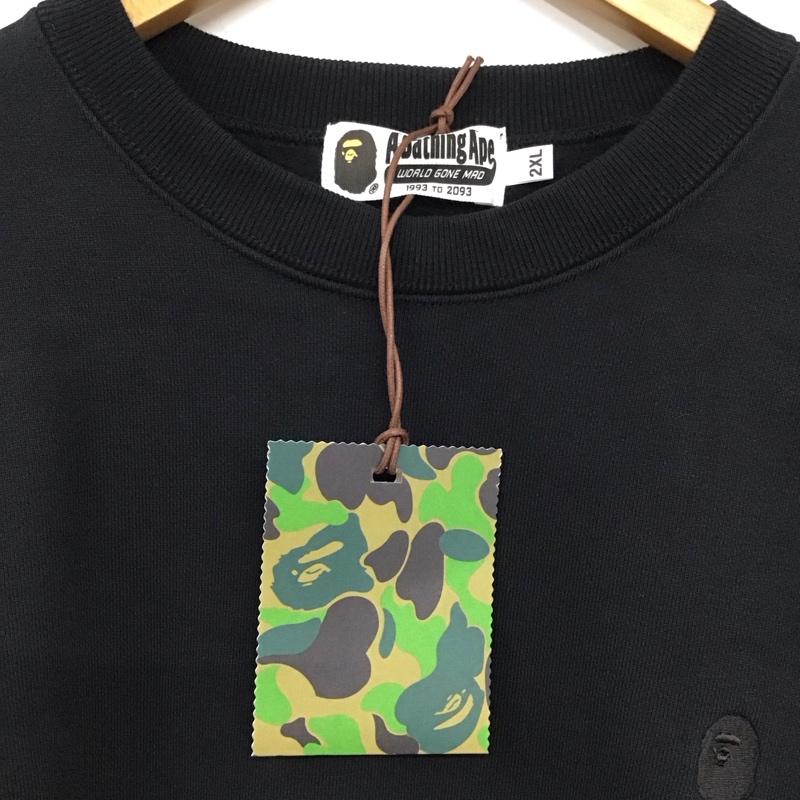 アベイシングエイプ A BATHING APE トレーナー 長袖 長袖トレーナー スウェット クルーネック プルオーバー XXL ロゴ、文字 黒 / ブラック / black メンズ USED 古着 中古 10151567