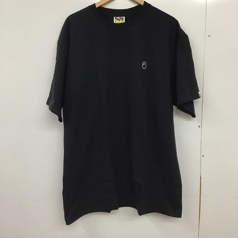 アベイシングエイプ A BATHING APE Tシャツ 半袖 半袖カットソー プリントTシャツ クルーネックカットソー XL ロゴ、文字 黒 / ブラック / black メンズ USED 古着 中古 10151574