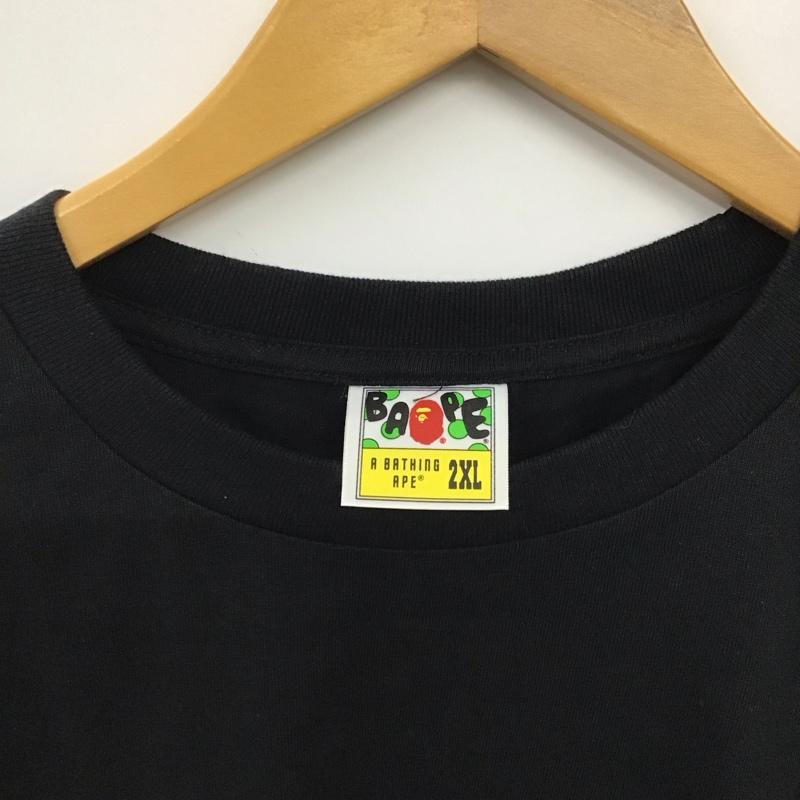 アベイシングエイプ A BATHING APE Tシャツ 半袖 半袖カットソー プリントTシャツ クルーネックカットソー XL ロゴ、文字 黒 / ブラック / black メンズ USED 古着 中古 10151574