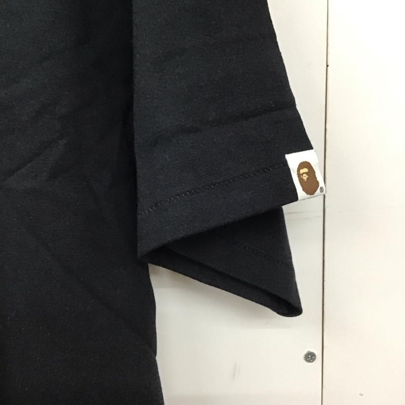 アベイシングエイプ A BATHING APE Tシャツ 半袖 半袖カットソー プリントTシャツ クルーネックカットソー XL ロゴ、文字 黒 / ブラック / black メンズ USED 古着 中古 10151574