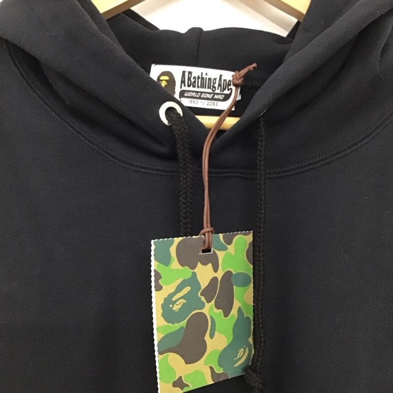 アベイシングエイプ A BATHING APE パーカー 長袖 長袖パーカー プルオーバーパーカー スウェット XXL ロゴ、文字 黒 / ブラック / black メンズ USED 古着 中古 10151576