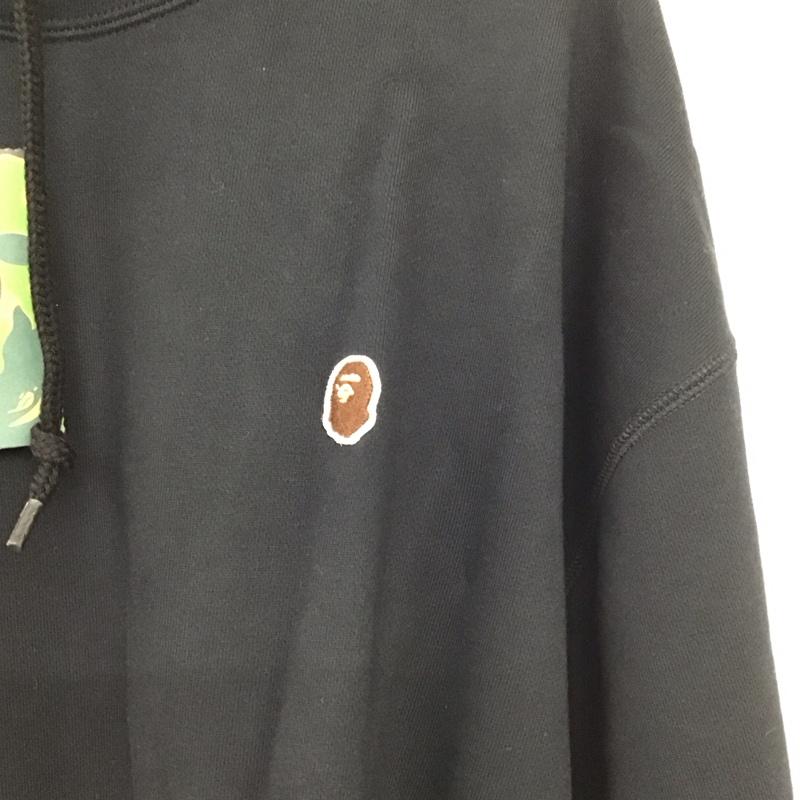アベイシングエイプ A BATHING APE パーカー 長袖 長袖パーカー プルオーバーパーカー スウェット XXL ロゴ、文字 黒 / ブラック / black メンズ USED 古着 中古 10151576