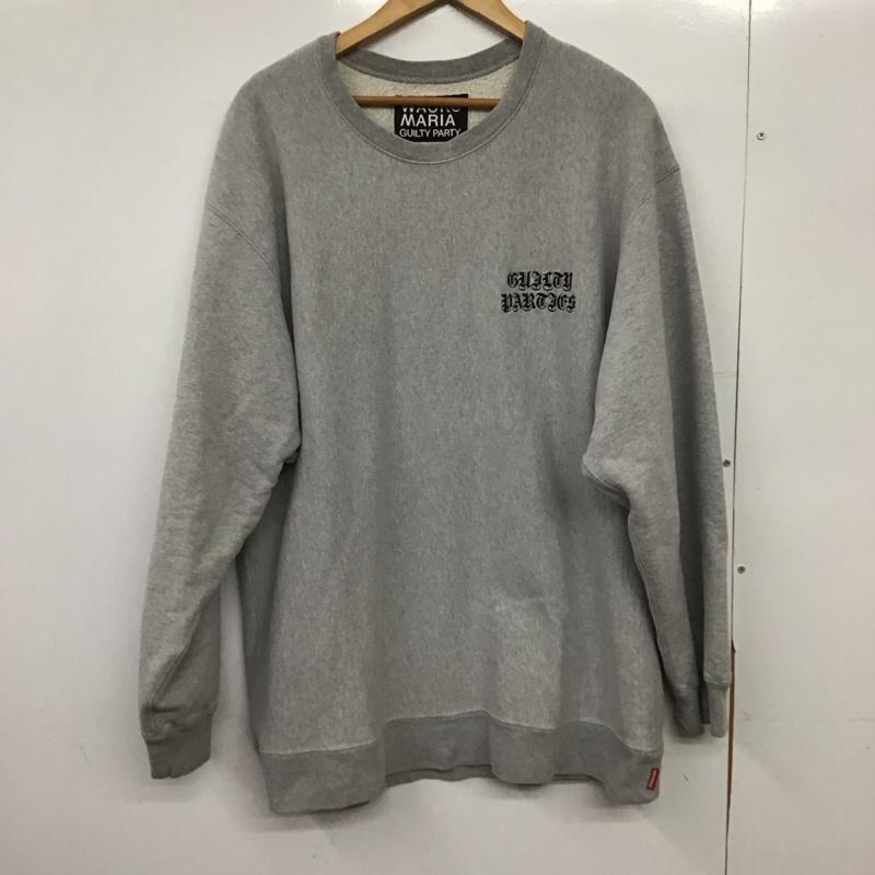 ワコマリア WACKO MARIA トレーナー 長袖 長袖トレーナー スウェット クルーネック プルオーバー XXL ロゴ、文字 灰 / グレー / gray メンズ USED 古着 中古 10151580