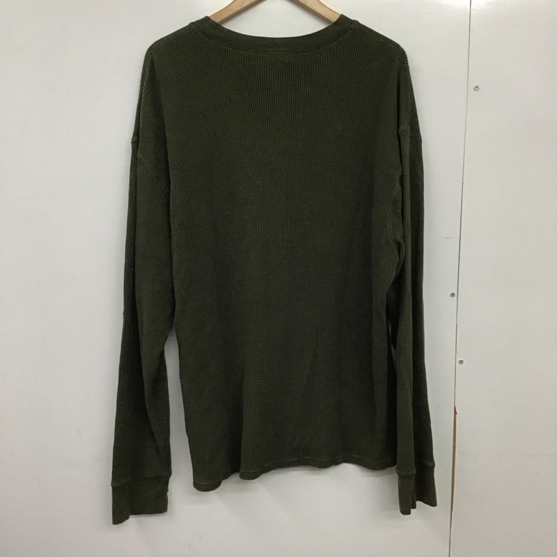 カーハート Carhartt カットソー 長袖 長袖カットソー クルーネックカットソー ワッフルカットソー L ロゴ、文字 カーキ / カーキ / khaki メンズ USED 古着 中古 10151581